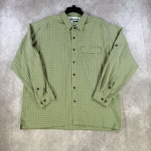 ExOfficio Buzz Off Shirt Men XL Green Check LS Repellent Vented Outdoor Hiking